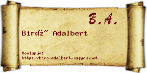 Biró Adalbert névjegykártya