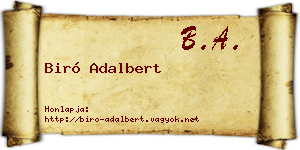 Biró Adalbert névjegykártya